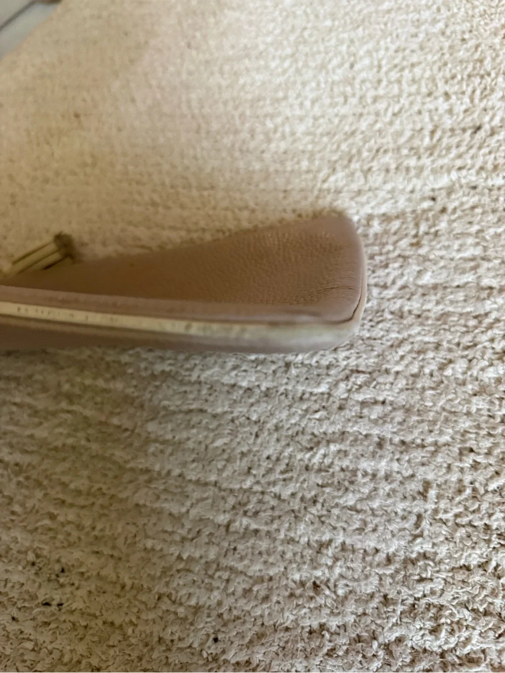Kate Spade pebbled leather tassel clutch/pouch in light beige